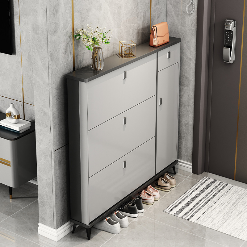 Italian-style Ultra-thin Shoe Cabinet Household Doorway Entry Ducker Entrance Cabinet Large Capacity Storage Artifact Space-saving Narrow Shoe Rack