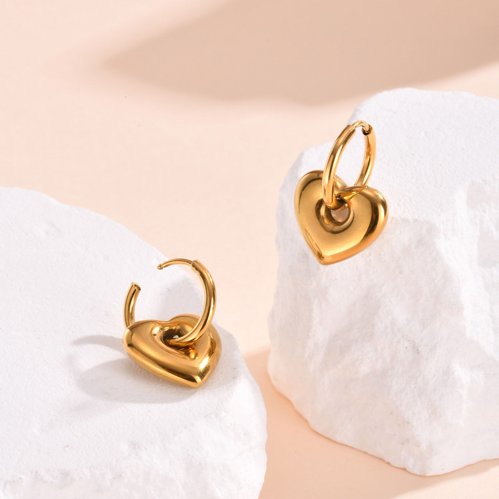 Holiday, Daily Occasion 304 Stainless Steel Material 1 Pair Casual Simple Style Star Moon Heart Shape 304 Stainless Steel Earrings