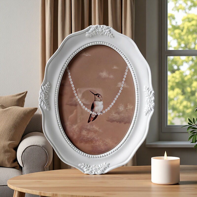 Cross-Border Resin Photo Frame French Bedroom Decorative Painting Retro Table Wholesale Living Room Hanging Painting High-End Picture Frame Handmade