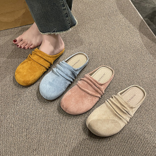 Vintage Outwear Slip-on Lazy Baotou Half-tow Women's 2025 Spring and Summer New Outwear Fashion Birkenneth Shoes Trendy