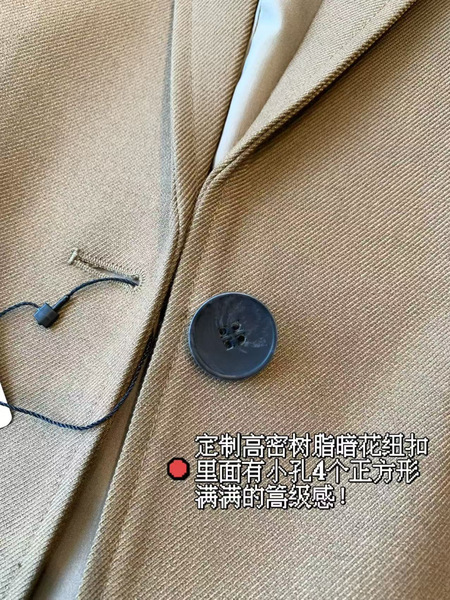 M's high-end product Sheep wool cupro acetate blended tailored peak…