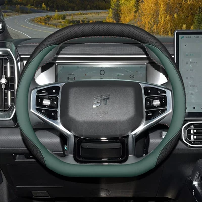 Handlebar Cover — Steering wheel cover - jietu-double-d-type-special-black-and-green-default