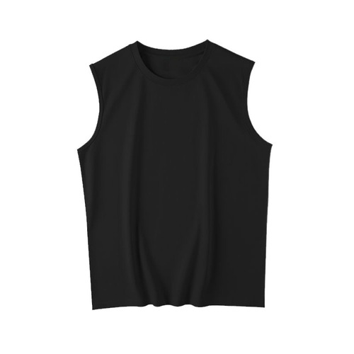 New 2024 Men's Loose Training Tank Top with Wide Shoulder Design, Summer Short-Sleeve Sweatshirt, Round Neck T-Shirt for Sports