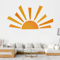 跨境新款彩虹條太陽乙烯基自粘牆貼畫客廳臥室可移除裝飾壁畫-356