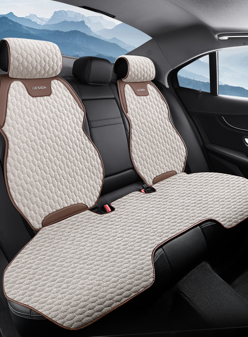 Car Seat Covers for All Seasons, New Linen Fabric Seat Cushions, Leather and Linen Seat Covers, Manufacturer Wholesale
