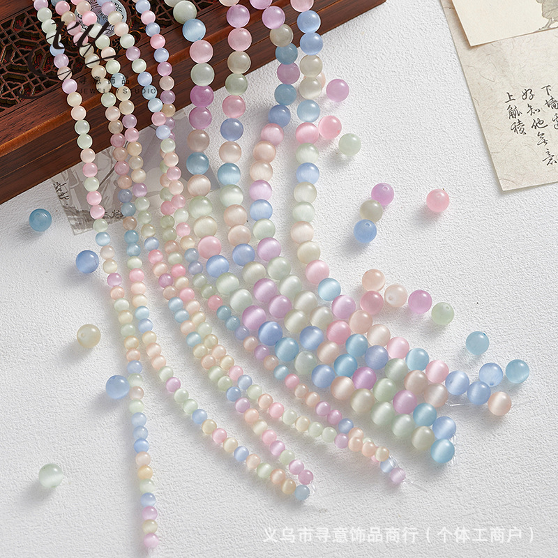 macaron 6/8/10mm opal beads glass beaded loose beads diy bracelet necklace decorations material accessories