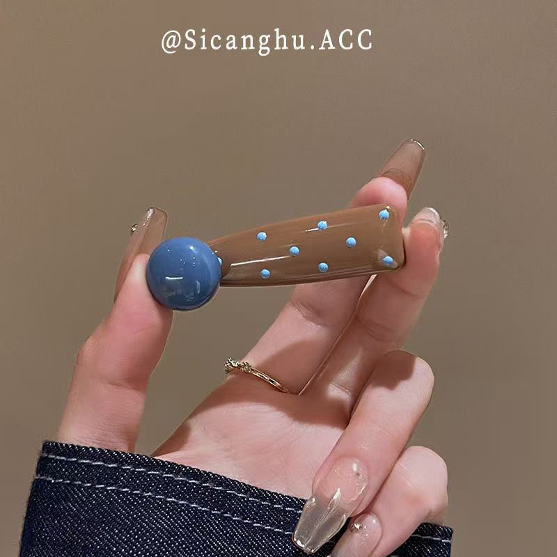 森系简约爱心波点发夹女气质侧边夹新款高端碎发刘海夹子头饰批发|undefined