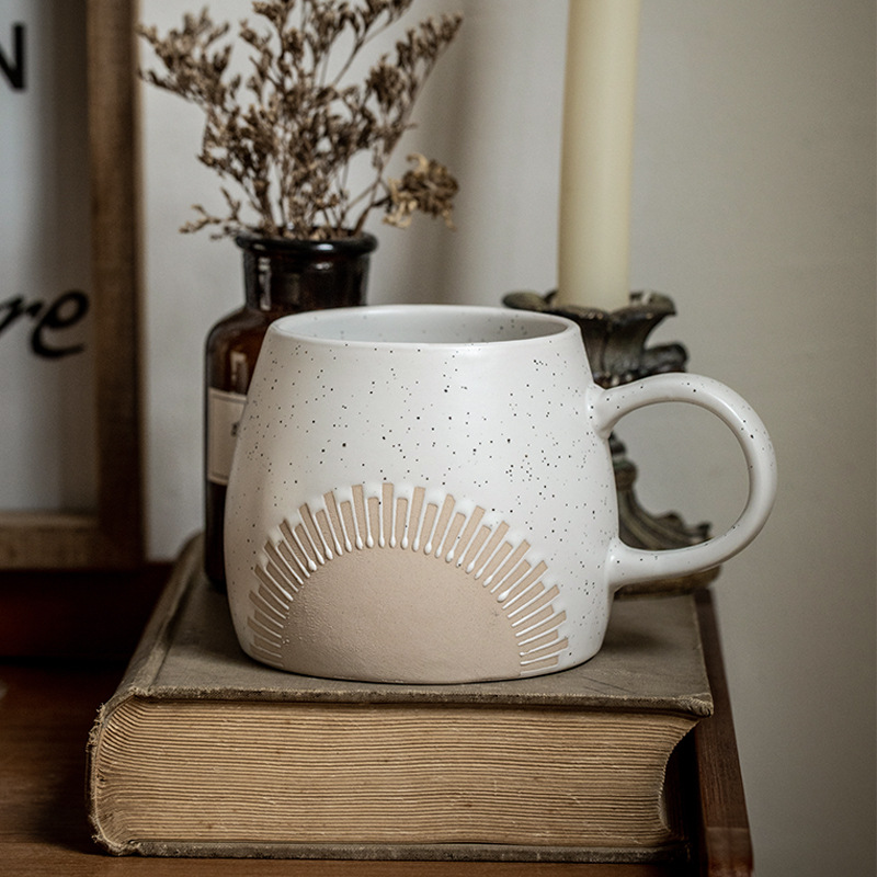 Alivio americano corona gran vientre taza hogar Taza de cerámica vintage bebida tienda taza de café exportación transfronteriza