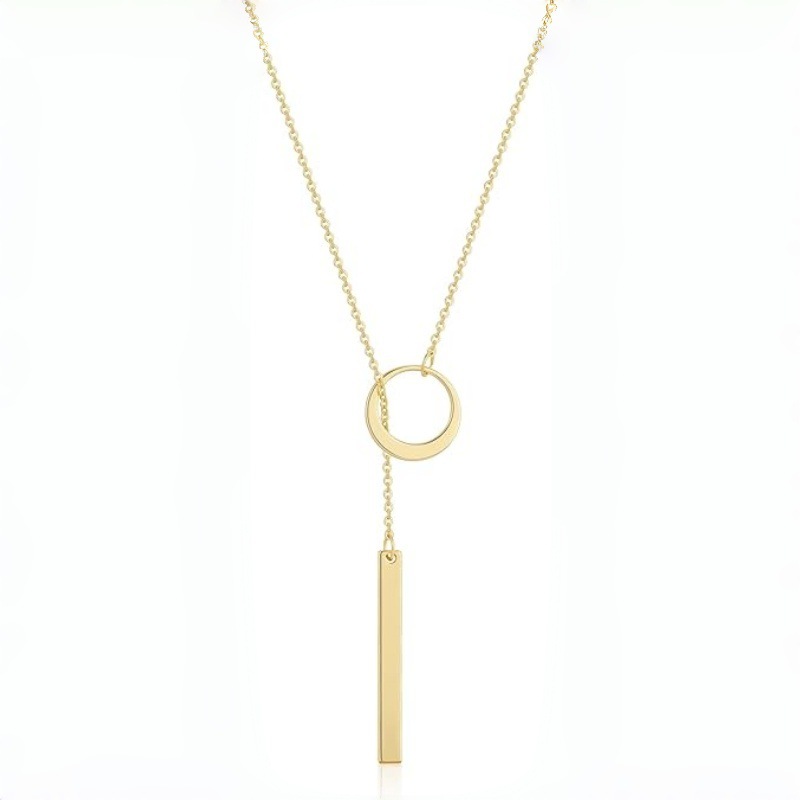 European and American Fashion Accessories, Simple Metal Circle Short Necklace, Women's Clavicle Chain, Light Luxury, Fresh and Sweet