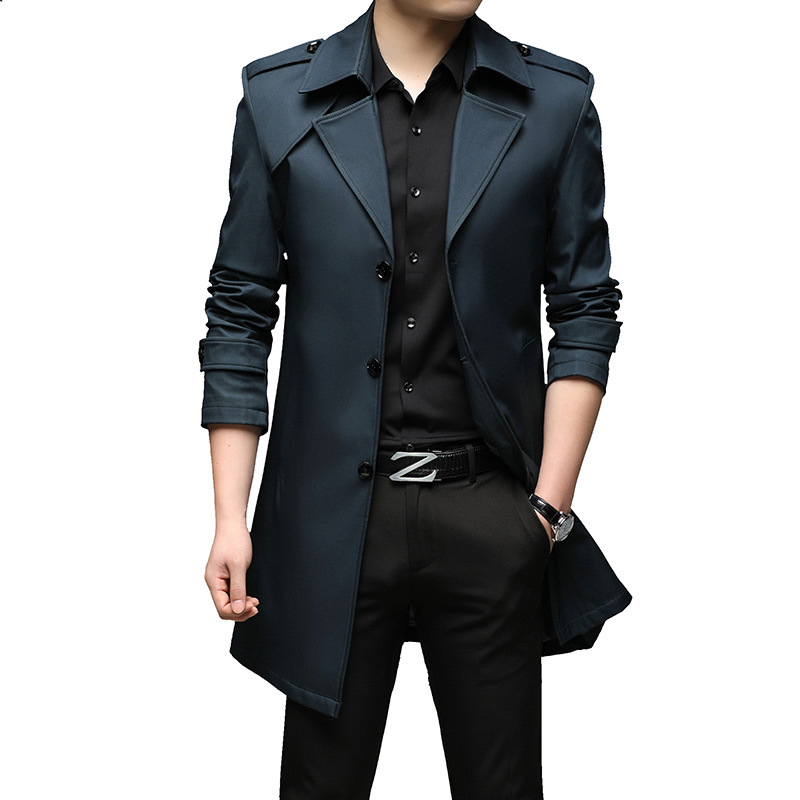 2024 Spring and Autumn New Men's Wear Back Split Mid Length Winter Windbreaker Men's Youth Light Luxury Top 8 Colors_voghion.com