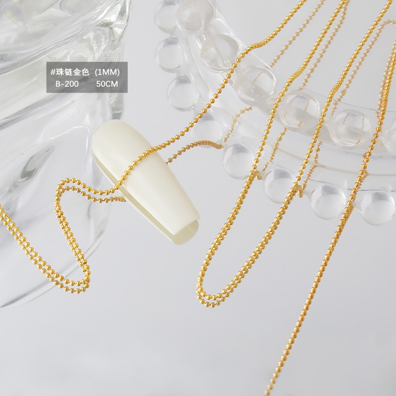 골드 1.0mm 스틸 볼 체인 [약 50cm]