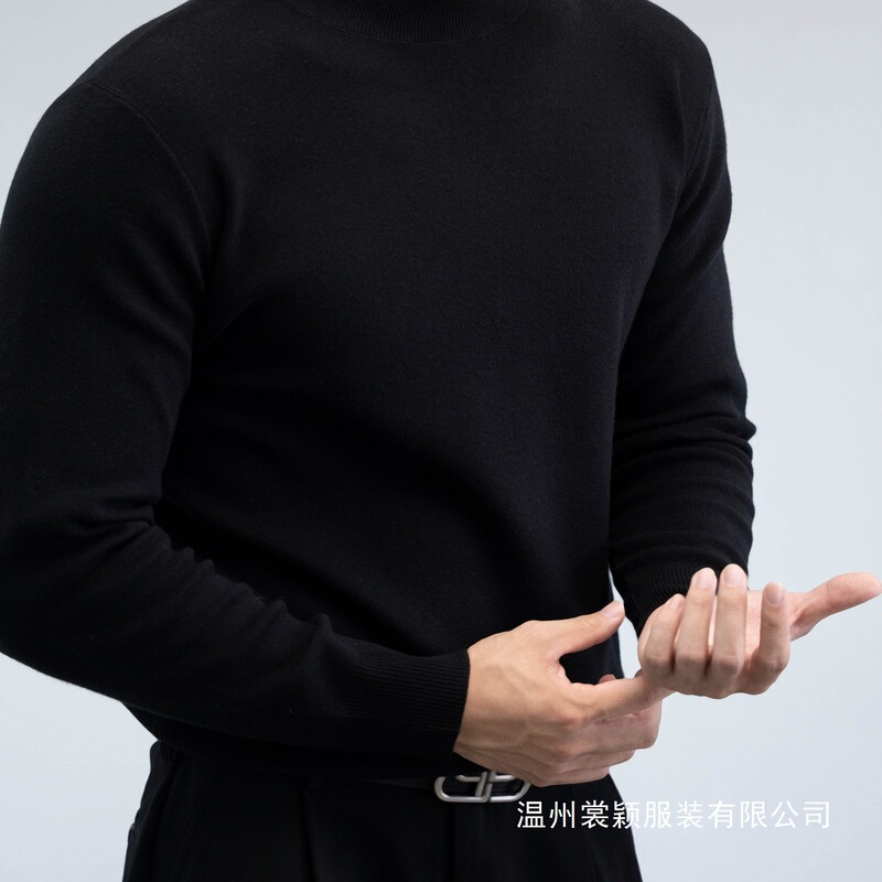 Cross-Border Gzx Zerotox Warm and Versatile Skin-Friendly Half-Turtleneck Slim-Fit Casual Sweater Men's Knitwear Wholesale