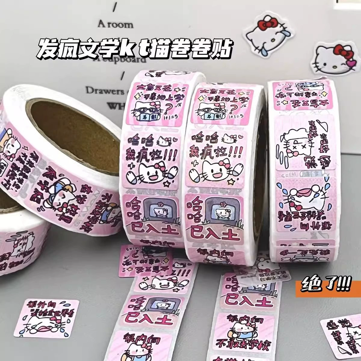 Hello Kitty, наклейка, милые наклейки
