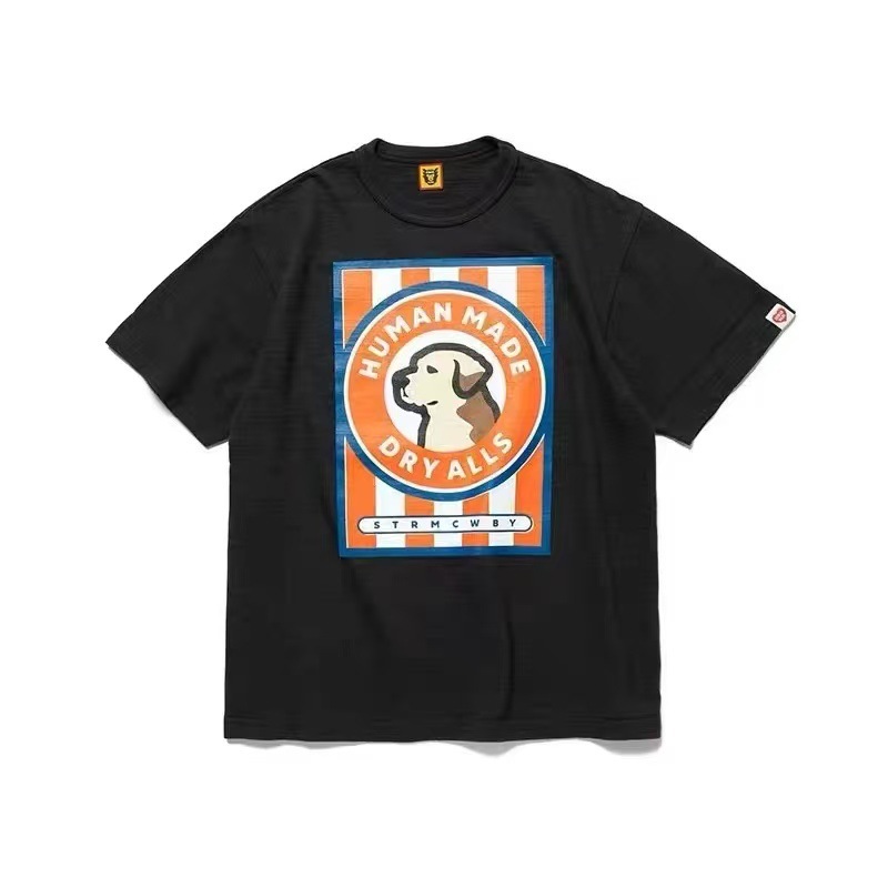スポット日本製ヒューマンサマーヘビーウェイトバンブーコットン半袖Tシャツルーズカジュアルラウンドネックプリント|undefined
