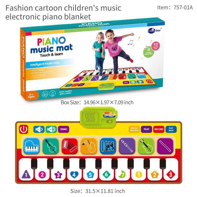 Transfronteriza popular aozheng pedal electrónico de música educativa para niños manta varios modos de instrumentos musicales de piano de juguete al por mayor