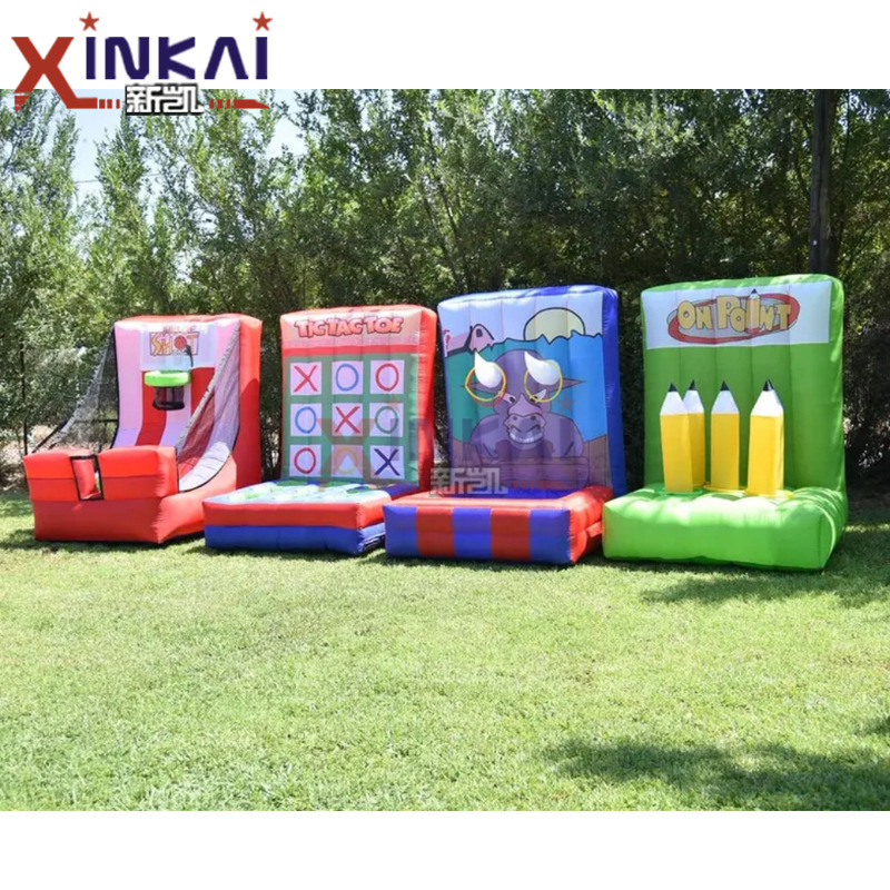 Juegos divertidos 4 en 1 carnaval inflable Juegos de tiro