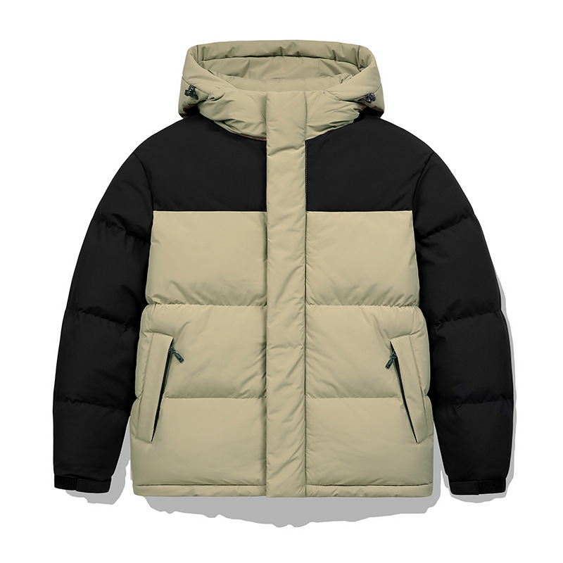Cross-border engrosado empalmado chaqueta de algodón casual para hombres y mujeres chaqueta con capuzas pareja pan de algodón