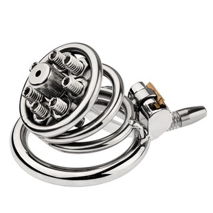 Stainless Steel Adult Toy sm Rivet Flat Chastity Lock Nail Stimulating Male Detachable Nail Stab Lined Cage