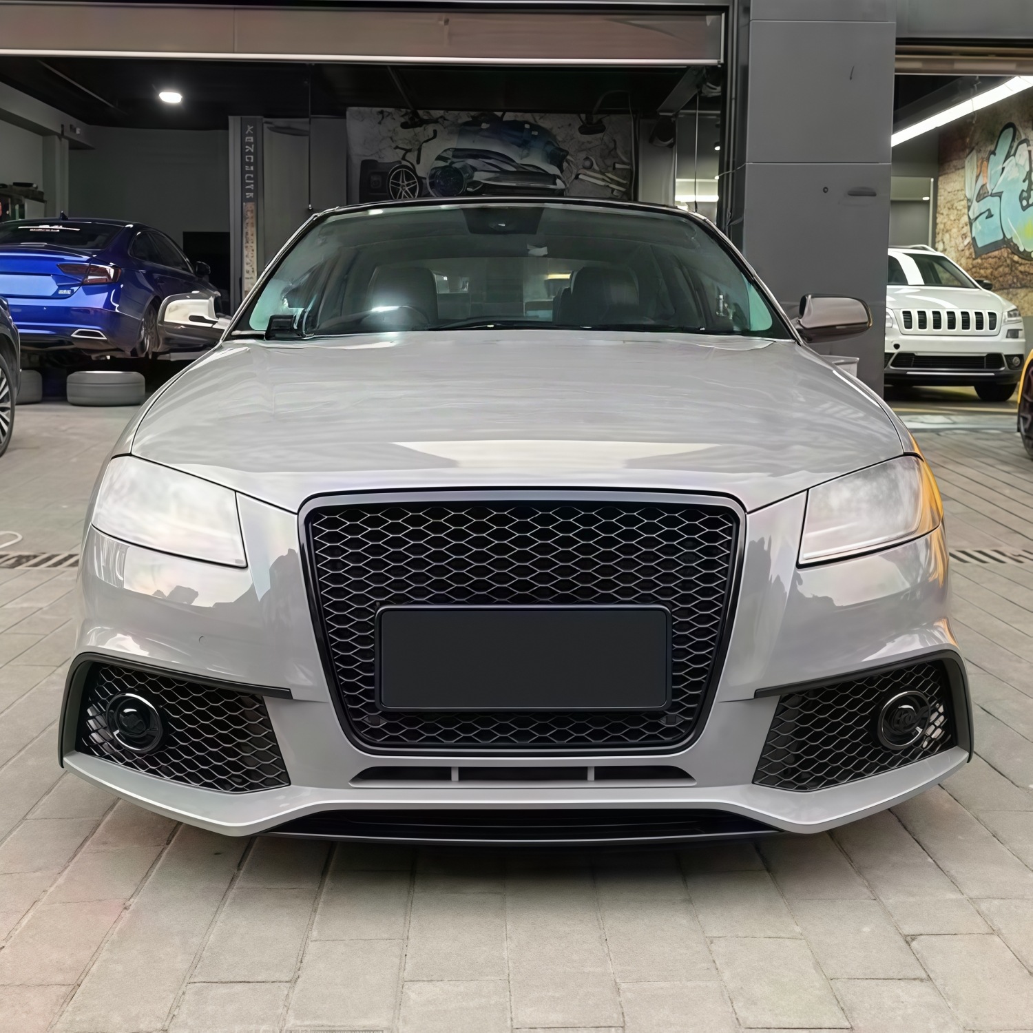 The Old Model from 09-12 Is Suitable for Audi A3 Modification and Upgrade to Rs3 Front Bumper with Large Surround Including Grille and Front Bumper