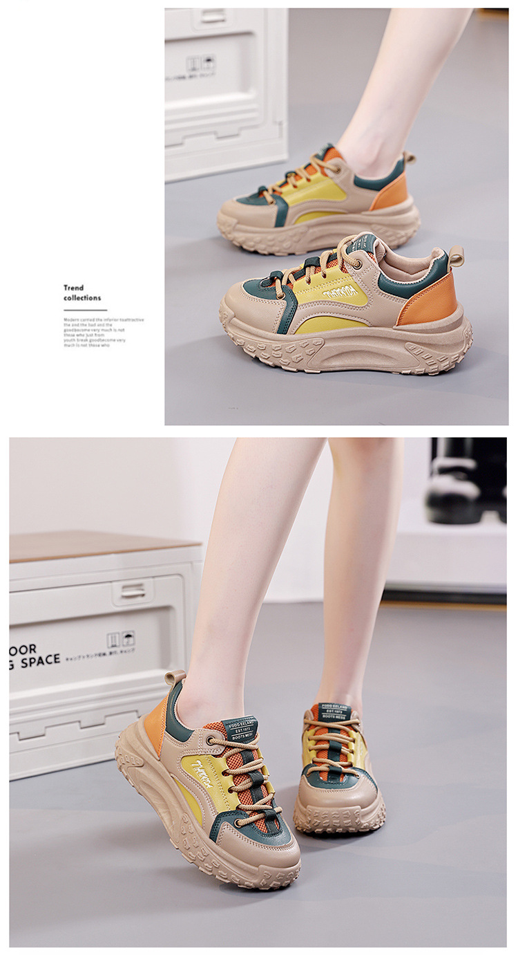 Stivali alla moda in mesh traspirante color block, nuovi stivali da donna casual con soletta rialzata e tacco alto_voghion.com