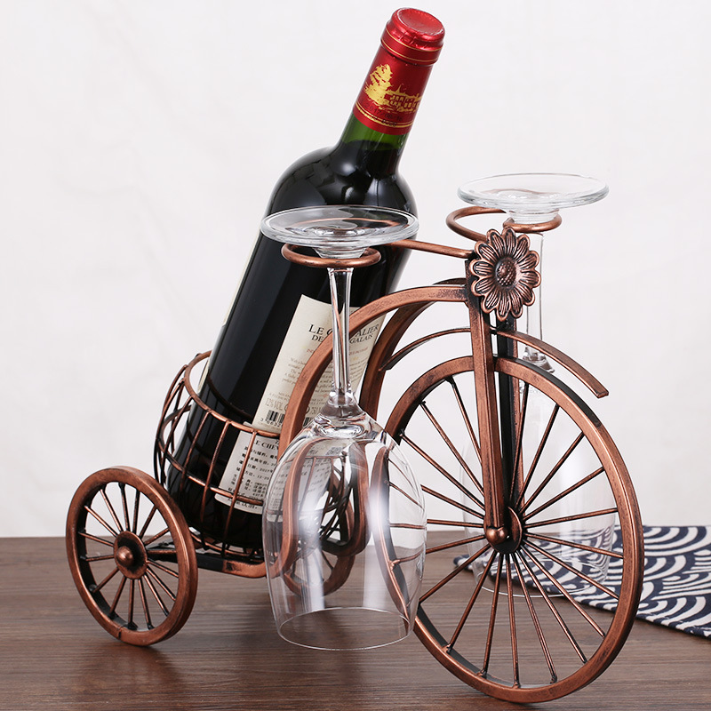 Red wine rack creative red wine glass rack home hotel iron European retro wine rack wine cabinet ornaments upside down wine glass rack