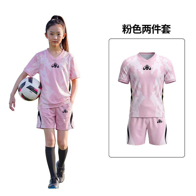 Trajes de fútbol infantil transfronterizos de verano, trajes de entrenamiento para estudiantes primarios, uniformes deportivos de niños y niñas, camisetas de secado rápido image 8