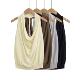 Pure desire temperament strapless sleeveless swing collar top women's 2025 summer hot girl big backless solid color knitted vest wholesale