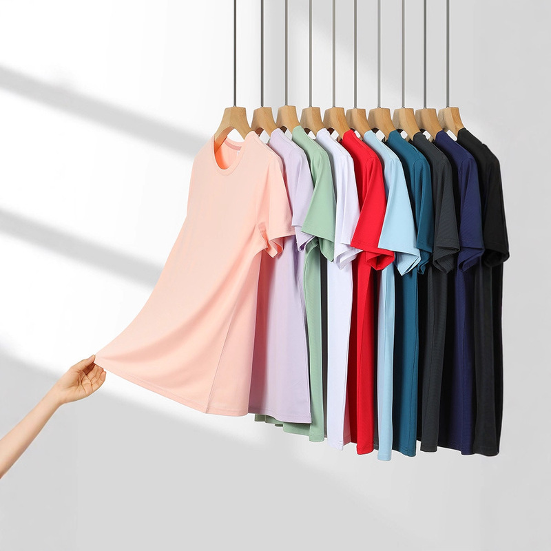 冰丝速干t恤定制工作服印logo跑步健身衣企业圆领短袖文化广告衫|undefined