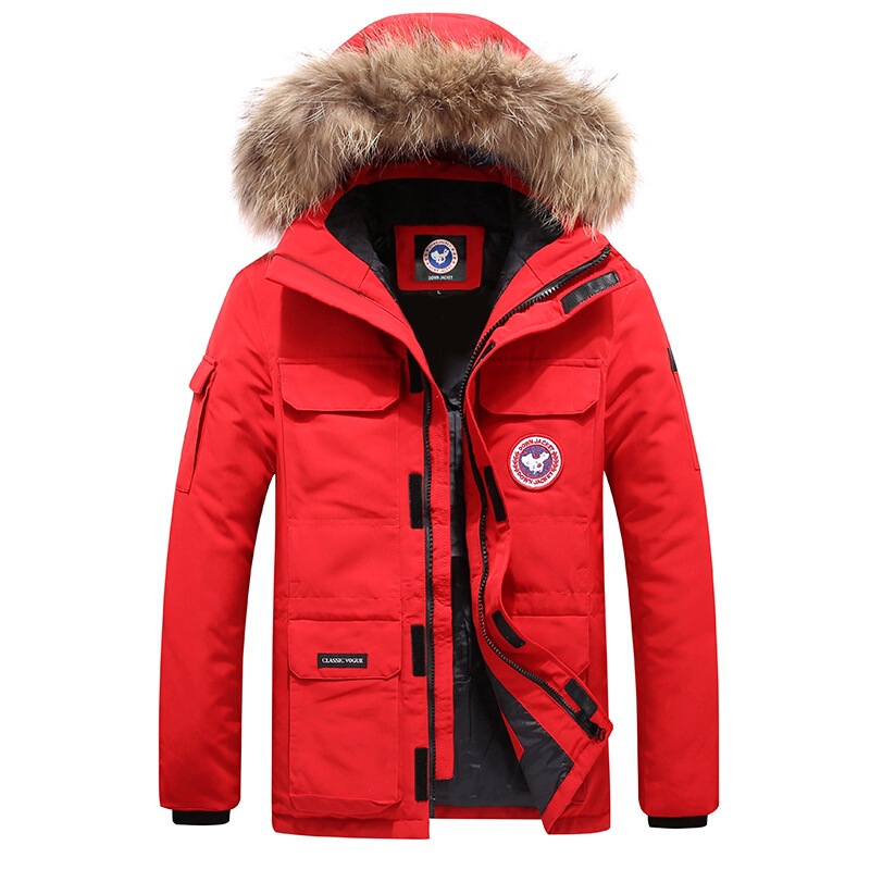 2022 Cross-Border Parka Autumn and Winter Men's Hooded Thickeneded Large Fur Collar Cotton Outwear Large Size Casual Cotton Outwear for Men