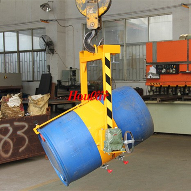 LM800叉车行车用翻转器400kg油桶吊具抱箍式手摇翻转油桶夹具