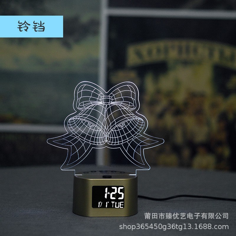 Reloj despertador infantil 3D creativo de venta caliente, luz nocturna multifunción, reloj electrónico de regalo, venta directa de fábrica