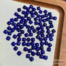 天然青金石6mm方形裸石油亮帝王青微金枕形戒面镶嵌戒指耳钉饰品