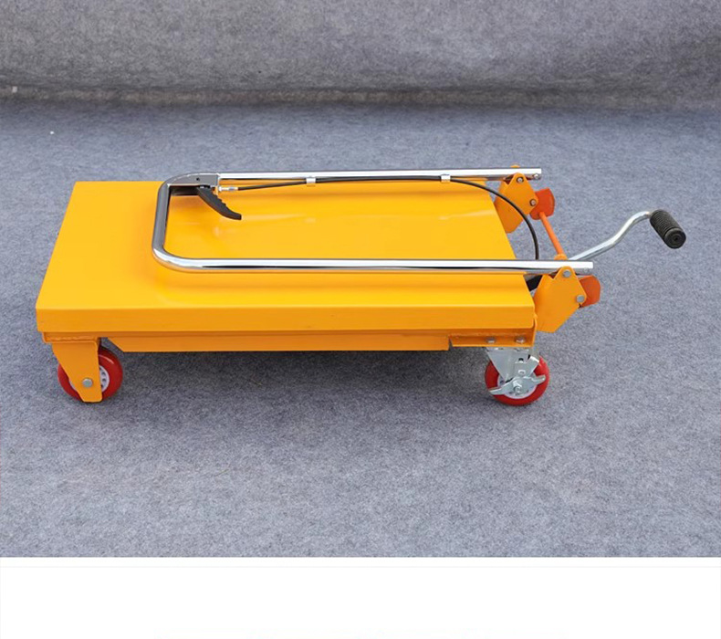 Manual hydraulic lift platform cart, small lift flatbed cart, electric loading and unloading cart, mobile scissor-type platform