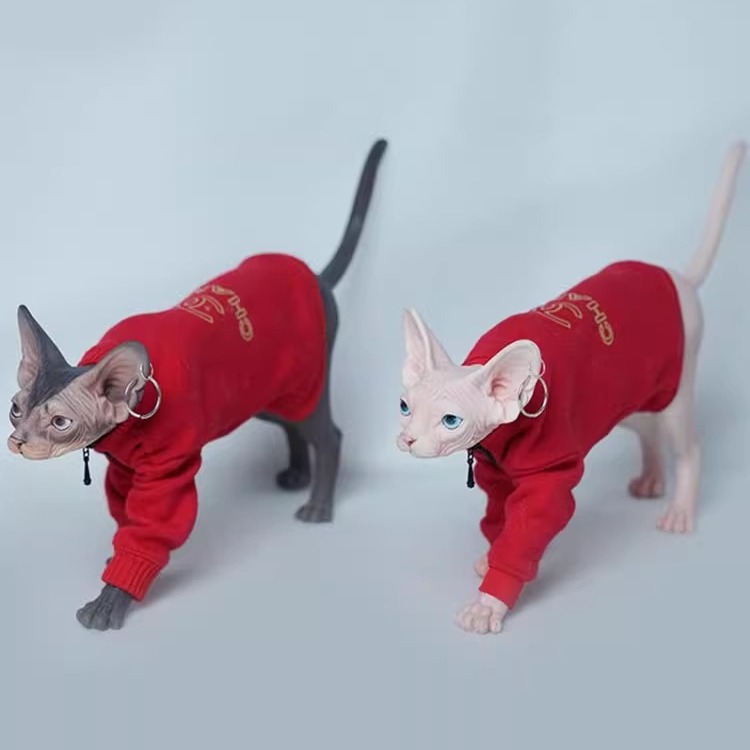 스핑크스 털이없는 고양이 시뮬레이션 동물 모델 조수 놀이 BJD 군인과 손으로 만든 창조적 인 자동차 장식품