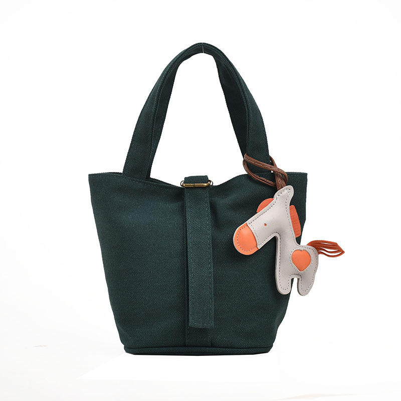 Bolso de mezclilla lindo de los niños de las mujeres 2023 Otoño Nuevo estilo coreano bolso de cubo de tela de color sólido para niños