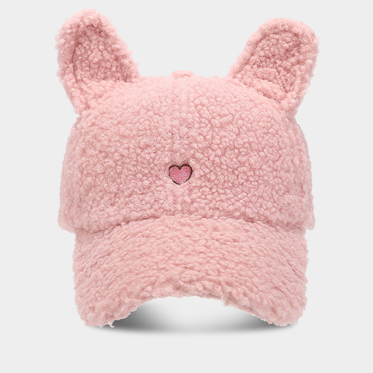 Sombreros mujeres otoño invierno lindo conejo orejas sombrero de peluche de béisbol amor bordado amplio sombrero de boca de pato caliente sombrero para padres e hijos