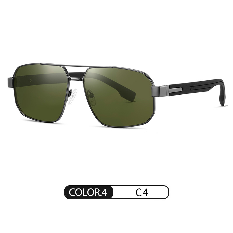 Nuevas gafas de sol polarizadas S15107 Gafas de sol de hombre con marco de doble viga de metal de moda Gafas de sol de protección solar para exteriores