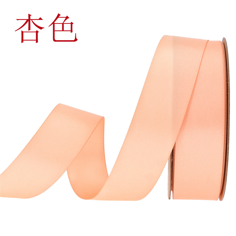 Transfronterizo 2.5 cinta de poliéster de cifrado doble cara cinta de seda mate vestido de boda decoración regalo de flores embalaje cinta forjada 25m