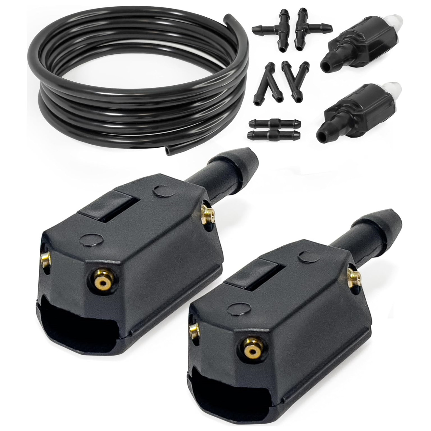 跨境汽车挡风玻璃雨刮喷水嘴8毫米9毫米臂式喷射喷嘴可调节4向