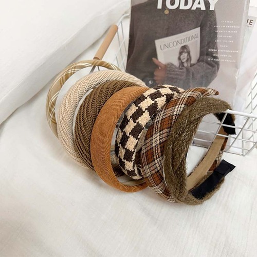 Autumn and winter retro Hong Kong style high-ceiling Maillard headband new face wash hair accessories high-end hair bundle plush headband