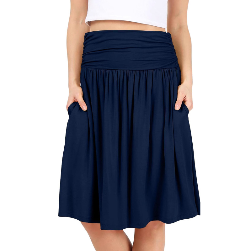 Women's Regular and Plus Size Skirts, Pleated Flowing Skirts, Mid-Length Skirts