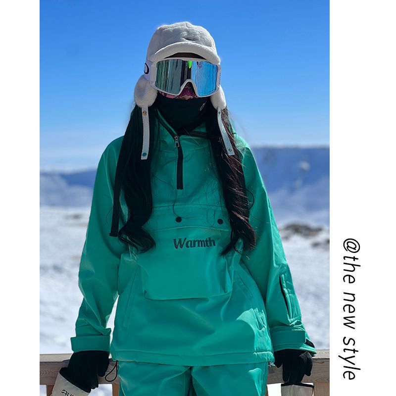 in stock Wholesale Snowboard Ski Suit Hooded Girls Bright Color Waterproof Warm fleece-lined Thickened Jacket Mountaineering Suit