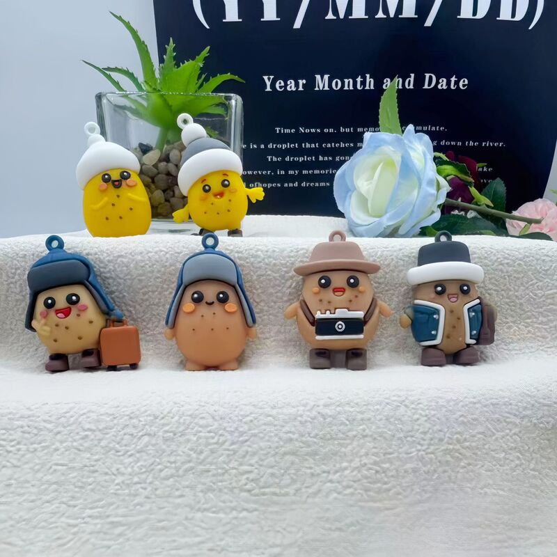 Cartoon Southern Little Potato Keychain Cute Cartoon Pvc Doll Bag Car Decoration Promotional Gift Wholesale