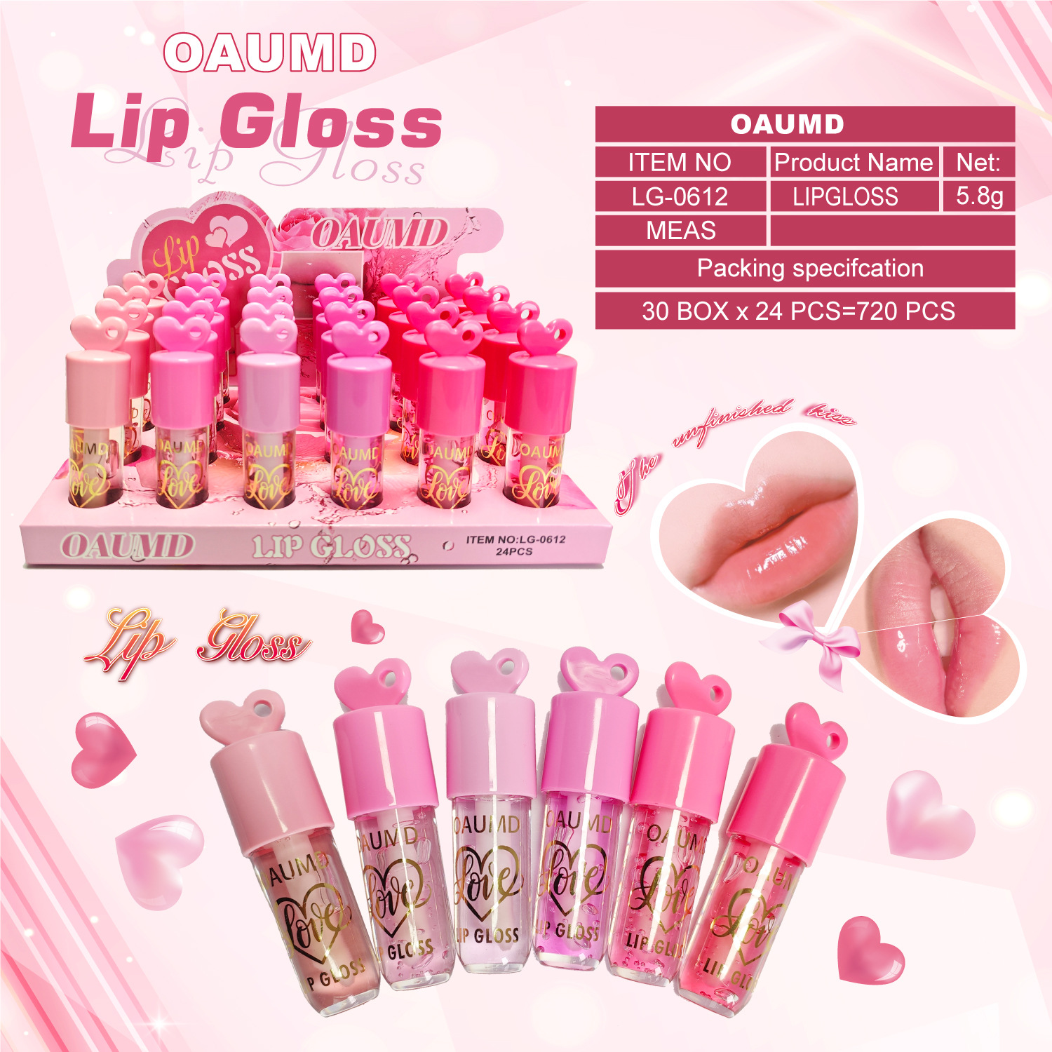 OAUMD comercio exterior transfronterizo nuevo esmalte labial hidratante perdurable colgante de dibujos animados manzana fruta lipstick cambio