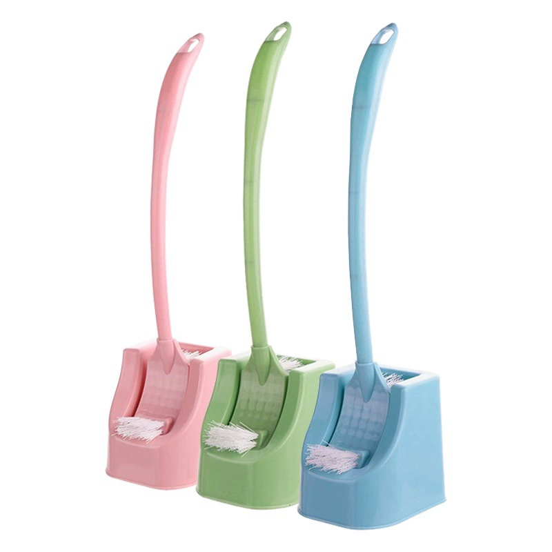 Изогнутый пластиковый двухсторонний костюм для туалетной щетки с длинной ручкой Бытовая Туалетная нейлоновая щетка Щетка для Чистки унитаза