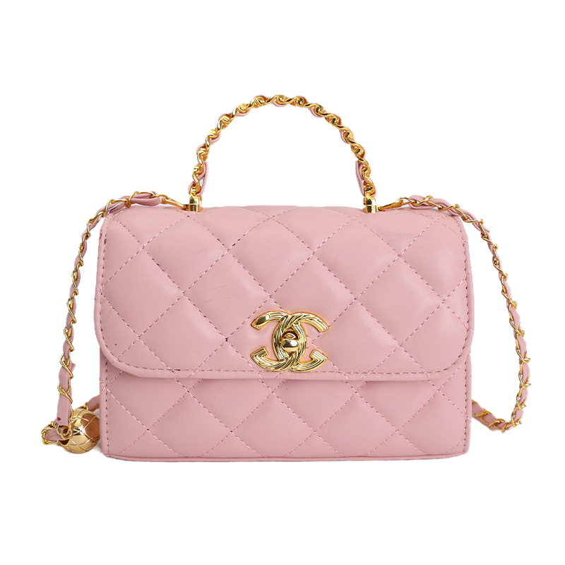Bolso de mano de fragancia transfronteriza, moda de personalidad, bolso de hombro pequeño, bolso de cadena de rejilla inclinada de lujo ligero