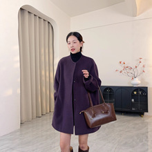 专柜品质羊驼绒大衣女装高品质厚款羊毛双面呢外套女1118-155J