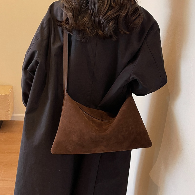 어깨 가방 빈티지 Deerskin 양털 간단한 올 매치 토트 백 크로스 보더 캐주얼 Texturistic Suede 한국식 통근 가방