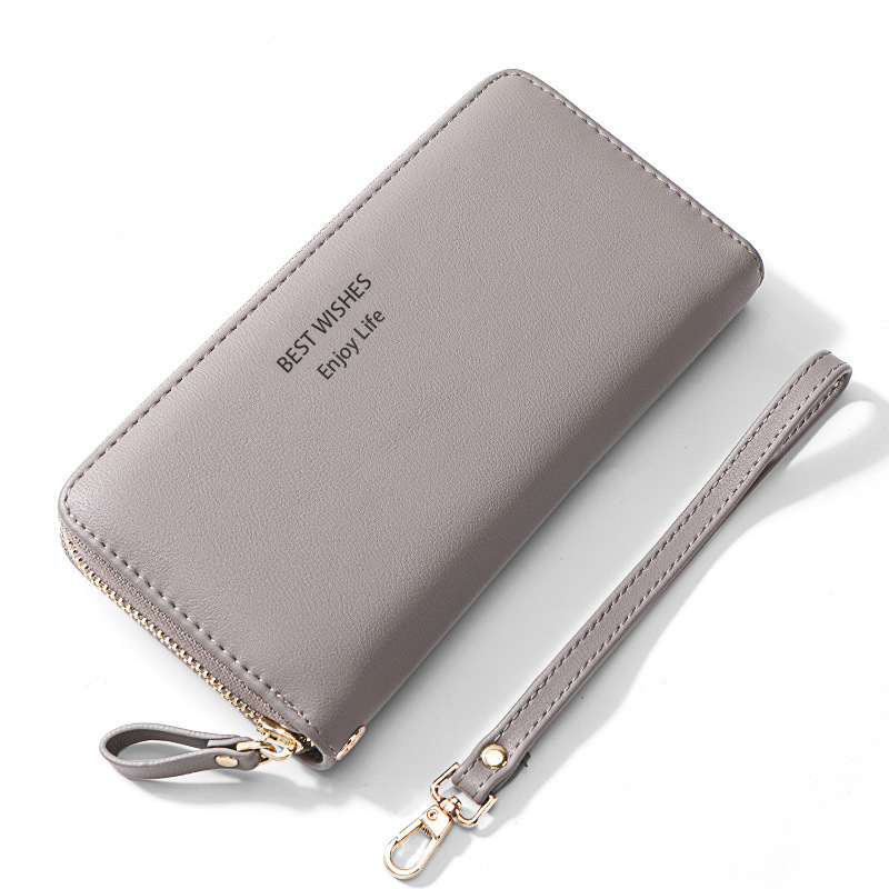 Comercio exterior transfronterizo billetera larga para mujer bolso multifuncional para teléfono móvil PU moda de alta gama sentido monedero para mujer