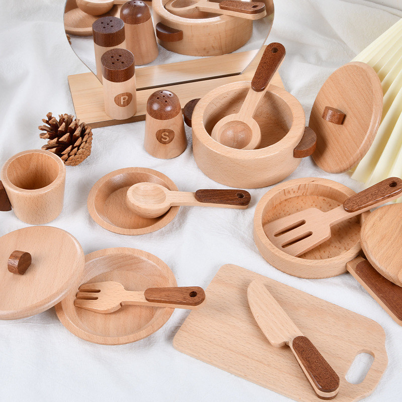 Madera cruda de los niños color fruta y verdura corte simulación juego casa corte utensilios de cocina vegetal y fruta juguetes cognitivos de madera image 3